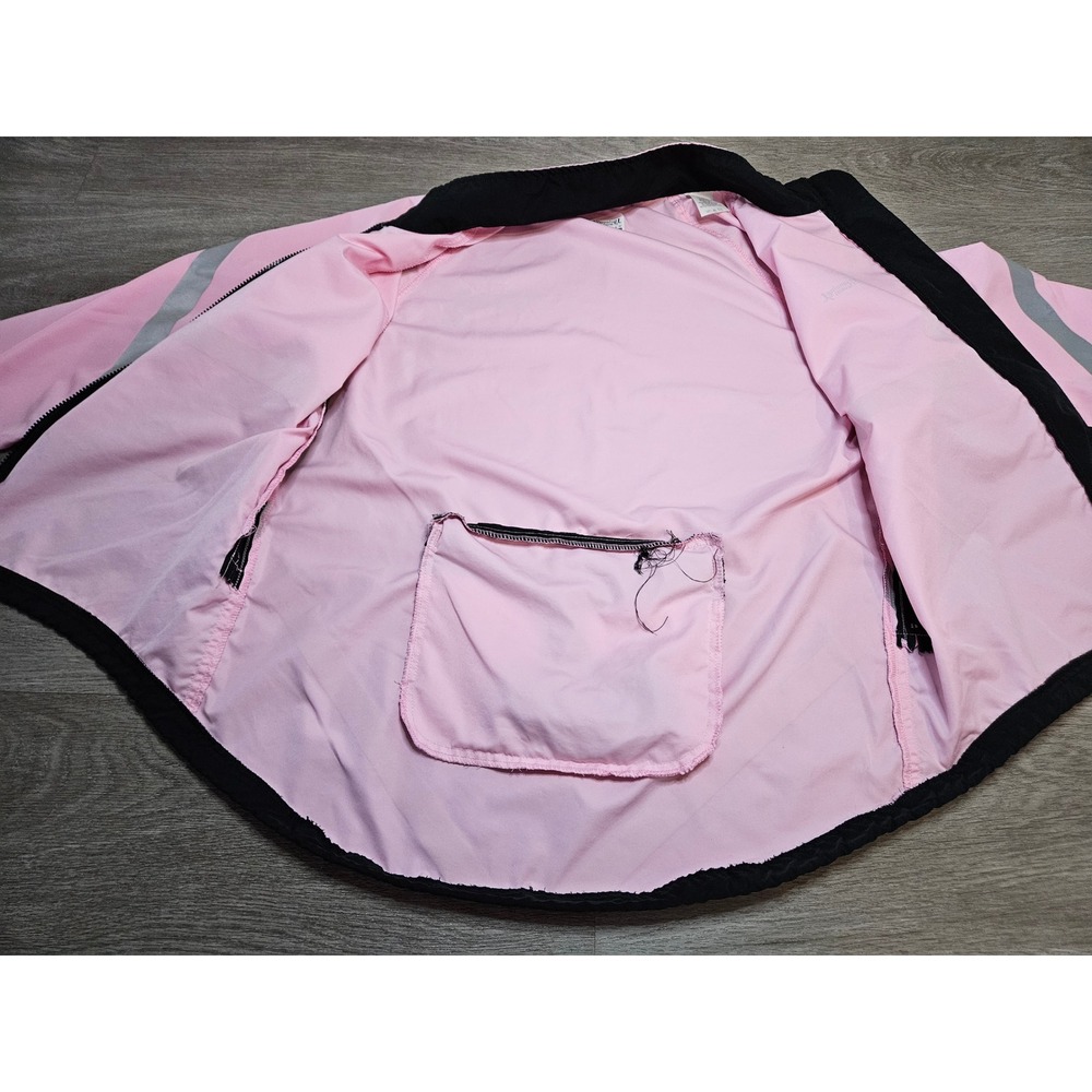 Running Room Vintage Pink Reflective Windbreaker Cycling Jacket Mid-2000s Size M - Picture 9 of 13